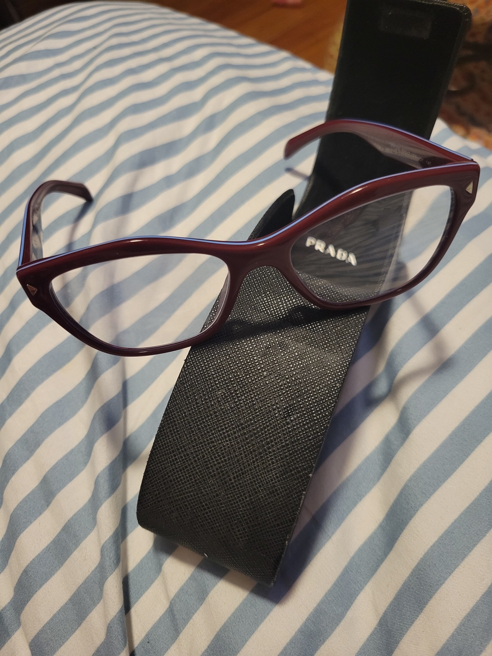 Prada Burgundy Cat-Eye Eyeglasses - Picture 2 of 10